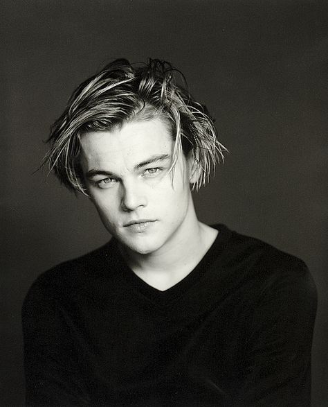 Young Leo DiCaprio Leonardo Dicaprio 1996, Leo Dicaprio, Leonardo Dicaprio, Blonde, Black And White, Hair, White, Black