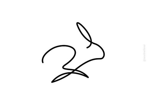 One Line Animals, Weird Animal Facts, Continuous Line Tattoo, Animal Line Drawings, Wire Knitting, Bunny Tattoos, Rabbit Tattoos, Single Line Drawing, Animal Illustrations