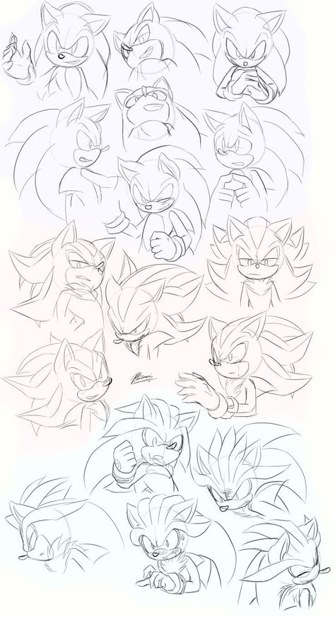 Sonic Art References, Sonic Hands Reference, Shadow The Hedgehog Reference, How To Draw Shadow The Hedgehog, Shadow Sketch, Sonic Bases, How To Draw Shadow, Sonic Drawing, Draw Sonic