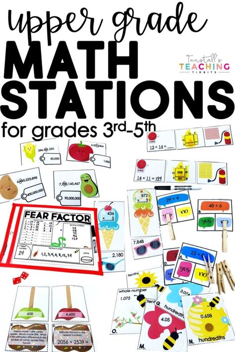 Math Stations for Upper Grades Math Stations 3rd Grade, Upper Elementary Math Centers, Instructional Activities, Workstation Ideas, Teaching Math Strategies, Math Night, Monthly Activities, Upper Elementary Math, Fourth Grade Math