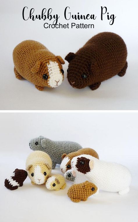 Chubby Guinea Pig Crochet Pattern #ad #crochet #crocheting #pattern #crochetpattern #patternsforcrochet #amigurumi #amigurumipattern Guinea Pig Crochet Pattern, Guinea Pig Crochet, Pig Crochet Pattern, Pig Crochet, Easy Crochet Animals, Confection Au Crochet, Animals Toys, Pola Amigurumi, Crochet Animals Free Patterns