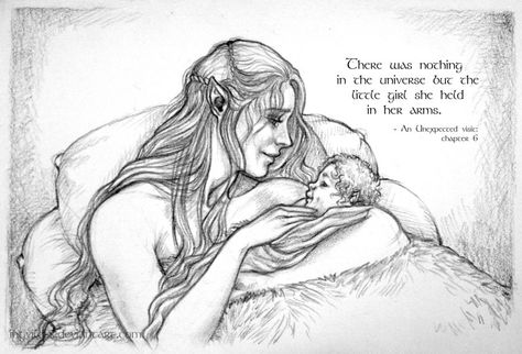 Tauriel with her and Kili's daughter after Kili died Tolkien Artwork, Kili And Tauriel, Elven Queen, Fili And Kili, Tolkien Books, Personal Writing, Tauriel, Thranduil, Legolas