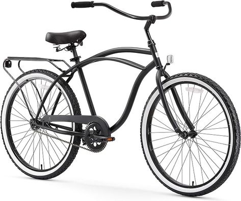 Amazon.com : sixthreezero Around The Block Men's Beach Cruiser Bike, Single Speed Step-Through Touring Hybrid Bicycle with Rear Rack, 26 Inch Wheels, Matte Black : Sports & Outdoors Beach Cruiser Bicycle, Hybrid Bicycle, Beach Cruiser Bike, Single Speed Bike, Speed Bicycle, Tandem Bike, Comfort Bike, Cruiser Bicycle, Bike Basket