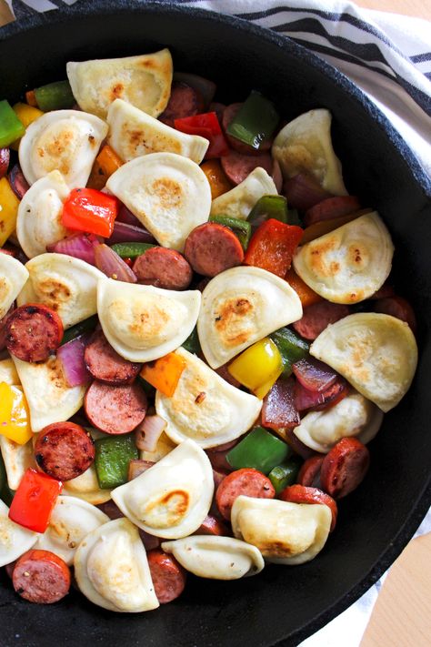 Perogies And Kielbasa Sheet Pan, Kielbasa And Pierogies Bake, Pierogies And Kielbasa Sheet Pan, Blackstone Pierogies, Pierogies And Kielbasa Blackstone, Brats And Pierogies, Pierogies Cabbage And Kielbasa, Pierogies And Kielbasa, Kabasa Recipes