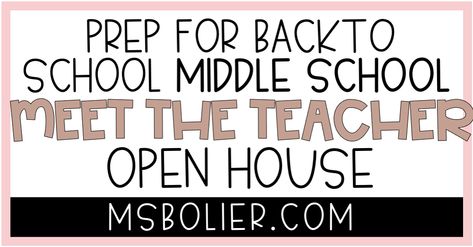 How to Have A Stress Free Meet The Teacher Night Open House as a Middle School Teacher Teacher Open House, Meet The Teacher Night, Middle School Teacher, Middle School Teachers, Meet The Teacher, Science Classroom, The Teacher, School Teacher, Open House