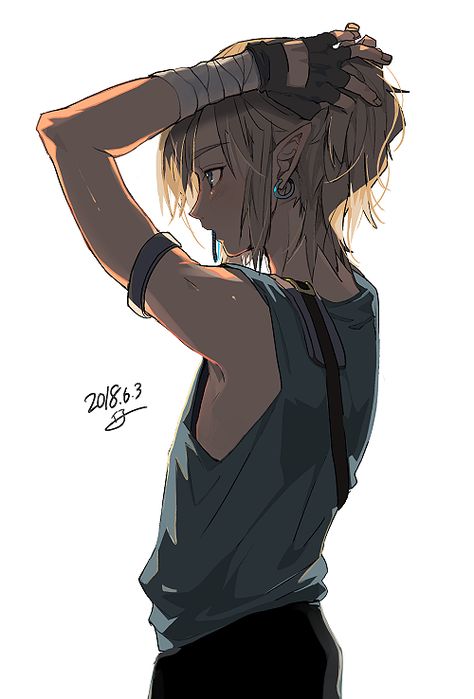 Me gustan los hombres de cabello largo :v Tying Up Hair Pose, Link Cute, Tying Hair, Botw Link, Pose Ref, Zelda Botw, Ben Drowned, Link Art, Link Zelda