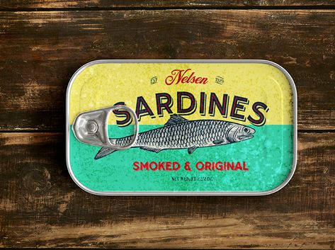 Smoked sardines can Sardines In A Can, Sardine Can Design, Sardine Can Art, Ceramic Sardines, Sardines Can, Upcycle Containers, Can Of Sardines, Sardine Can, Cement Projects