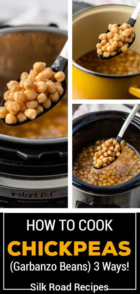 Learn how to cook chickpeas (garbanzo beans) from dried, 3 ways! Plus quick soak instructions and my favorite recipes using chickpeas. #InstantPotChickpeas #HowToCookChickpeas #HowToCookGarbanzoBeans How To Make Garbanzo Beans, Dried Garbanzo Bean Recipes, Dry Garbanzo Beans Instant Pot, Garbanzo Beans Recipes, Instant Pot Garbanzo Beans How To Cook, How To Cook Garbanzo Beans, How To Cook Dry Garbanzo Beans, Cooking Chickpeas From Dry, Cooking Dry Garbanzo Beans