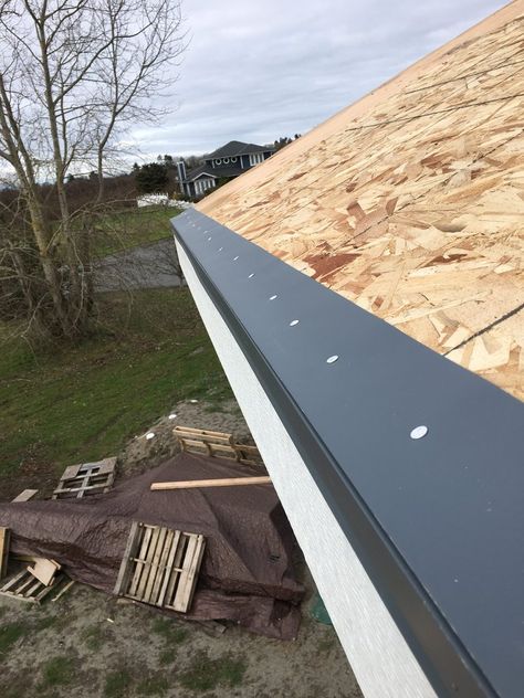 Drip edge is a metal flashing that is installed at the edges of the roof to help control the flow of water away from the fascia and to protect the underlying roofing components. Drip edge overhangs the sides of the roof and has a small metal flange that is bent away from the fascia. It is non-corrosive and non-staining so that your roof looks good but is structurally stable. REASONS TO USE DRIP EDGE: Directs water away from the fascia and prevents water from rotting the fascia over time. Prote Roof Drip Edge, Flow Of Water, Roof Ventilation, Ice Dams, Roof Edge, House Roof Design, Drip Edge, Roof Siding, Roof Lines