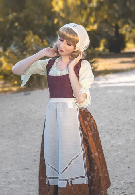 Disney Peasant Dress, Cinderella Maid Dress Costume, Cinderella Rags Costume, Cinderella Dress Aesthetic, Cinderella Peasant Dress, Cinderella Maid Dress, Cinderella Musical, Disney Costumes Diy, Musical Costumes