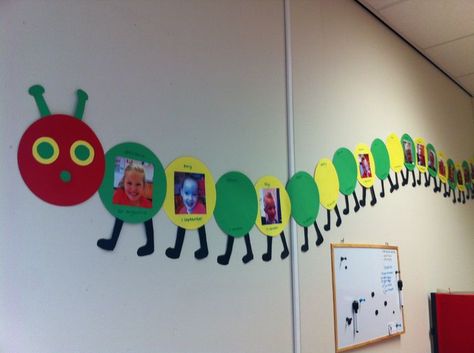 Eric Carle Classroom, Birthday Display, Toddler Classroom, Board Decoration, The Very Hungry Caterpillar, Class Decoration, Birthday Board, Very Hungry Caterpillar, Very Hungry