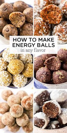 We're sharing how to make ENERGY BALLS in any flavor! You can make any kind of energy bites you want - no bake, peanut butter, 4-ingredient, protein, oatmeal! You'll love our easy tips and healthy recipes! #energyball #energybite #energybiterecipe #energyballeasy Energy Balls Healthy, Energy Bites Recipes, Protein Oatmeal, No Bake Energy Bites, No Bake Peanut Butter, Energy Ball Recipe, Simply Quinoa, Low Carb Snack, Protein Bites