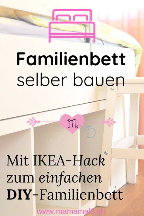 Bed Ikea Hack, Kallax Inspiration, Diy Kallax, Bed Ikea, Family Bed, Sleeping Hacks, Ikea Inspiration, Ikea Kids, Ikea Kallax