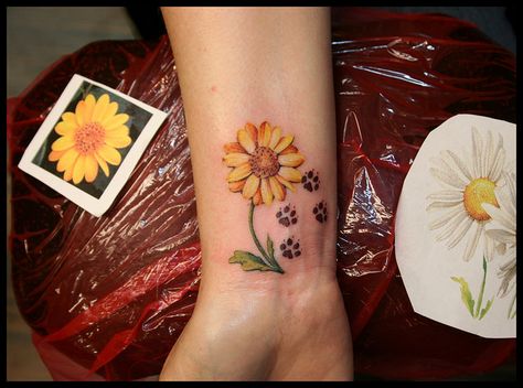 daisy wrist tattoos | Recent Photos The Commons 20under20 Galleries World Map App Garden ... Daisy Dog Tattoo, Savannah Tattoo, Lilly Tattoos, Daisy Tattoos, Puppy Tattoo, Pawprint Tattoo, Favorite Tattoos, Dog Paw Tattoo, Tattoo Dog