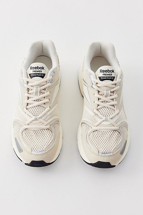 Reebok RBK Premier Road Plus IV Sneaker Reebok Women Sneakers, Rebock Shoe Outfit Women, Reebok Shoes Women, Pretty Shoes Sneakers, Everyday Casual Outfits, All Nike Shoes, Tennis Sneakers, Reebok Sneakers, Sport Shoes Women