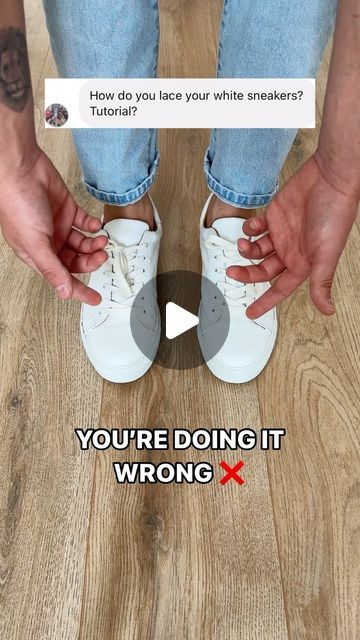 OMAR SPANESHI | Men’s Fashion on Instagram: "How to lace your shoes ✅ Do you like it? 
 
Hiding laces can give sneakers a cleaner, more streamlined look, enhancing their overall design and making them appear more modern and fashionable 👌
 
 
 
#laces #shoelaces #shoelace #mensfashion" Omar Spaneshi, Shoe Lace Ideas, Lace Your Shoes, Overall Design, Tie Shoelaces, Do You Like It, Your Shoes, New Wardrobe, White Sneakers