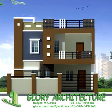 25x50 house elevation, islamabad house elevation, Pakistan house elevation ~ Glory Architecture Single Floor House Design, Home Designs Exterior, 2bhk House Plan, Indian House Plans, 2 Storey House Design, 3d House Plans, Small House Elevation, Small House Front Design, House Balcony Design