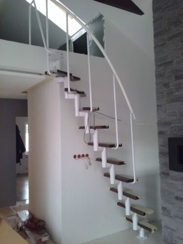 Modular Staircase, Winder Stairs, Spiral Staircase Kits, Stair Newel Post, Staircase Kits, Loft Staircase, Open Stairs, Tiny House Stairs, Parts Of Stairs