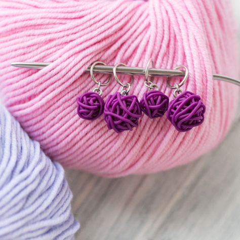 Stitch marker set Set of 4pcs, Markers for knitting, Knitting markers, Stitch markers, Gift for knitters, Knitters gift, Ring stitch markers Clay Stitch Markers, Knitting Markers, Knitters Gifts, Marker Set, Stitch Marker, Markers Set, Clay Ideas, Gift Ring, Knitting Inspiration