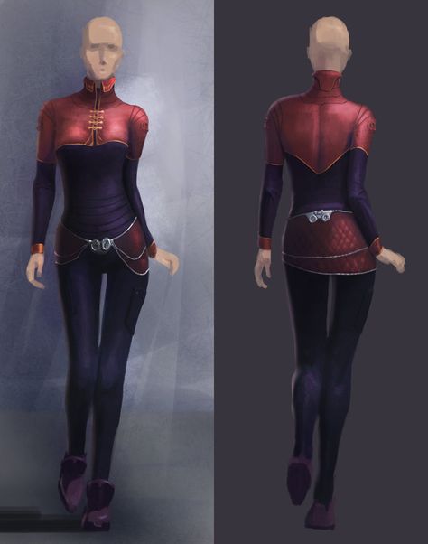 Sci-fi outfit concept by Samize.deviantart.com on @DeviantArt Scifi Outfit, Sci Fi Dress, Sci Fi Outfits, Sci Fi Outfit, Futuristic Outfits, Game Roblox, Plaid Shirt Outfits, Cyberpunk Clothes, Star Wars Fashion