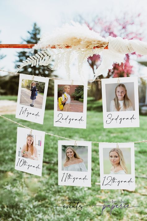 Graduation Decorations 2023 Graduation Photo Banner Grad - Etsy Senior Party Ideas High School, Grad Party Photo Display, High School Grad Party Ideas, Cute Graduation Party Ideas, 2026 Graduation, High School Graduation Decorations, School Graduation Decorations, Boho Graduation, Grad Party Theme