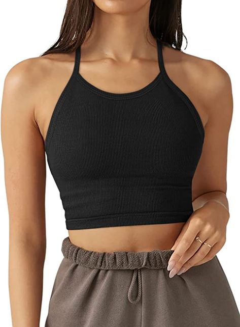 Sports Bras Outfits, Racer Back Tank Tops, White Workout Top, Women Crop Tops, Sports Crop Tops, Bra For Women, Womens Camisoles, Best Tank Tops, Seamless Sports Bra