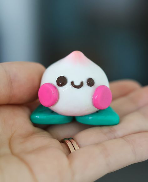 Desk Friend, Cute Peach, Happy Smile, Good Vibes Only, Say Hi, Clay Art, Good Vibes, Polymer Clay, Figurines