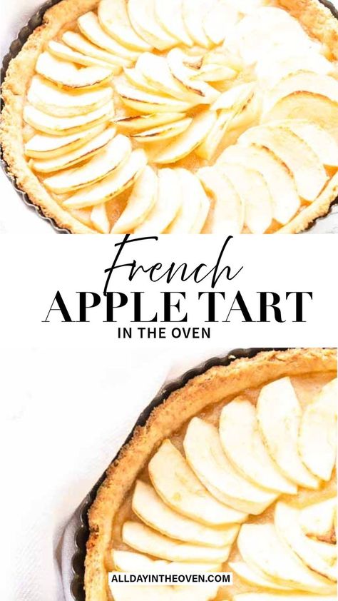 French apple tart in a pie shape Apple Tarts Recipe Easy, Apple Tart Recipe Easy, French Apple Pie Recipe, Apple Tart Puff Pastry, Apple Tarts Recipe, Puff Pastry Apple Tart, Shortbread Pie, Easy Apple Tart, French Apple Tart Recipe