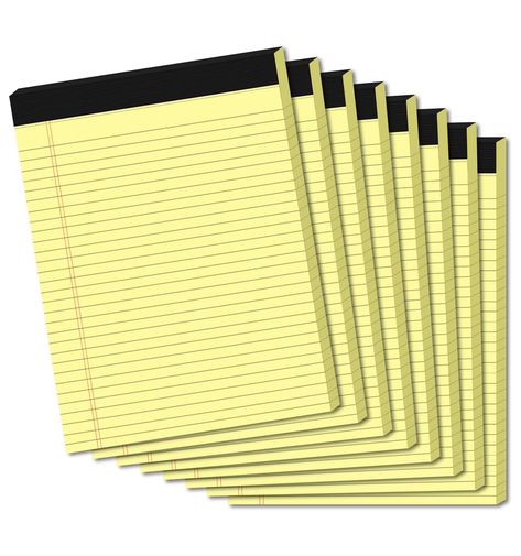 PRICES MAY VARY. 【70GSM Paper Notepads】8.5 x 11.75" yellow legal notepads are crafted from 70gsm paper, making them thicker than average writing pads. Suitable for a variety of pens, ensuring a smooth writing experience for everyday use also preventing ink from seeping through to the other side or the next sheet. 【Yellow Paper Note Pads】These yellow paper notepads 8.5x11.75 crafted from recycled materials, which are designed to protect your eyes from the strain of daily exposure to bright white Yellow Pad, Free Mail Order Catalogs, Free Mail, Pretty School Supplies, Cute School Stationary, Paper Note, Cool School Supplies, Crafts From Recycled Materials, Note Pads