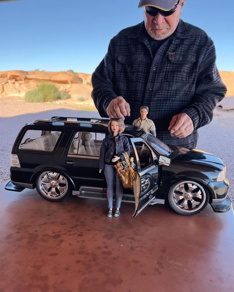 Do you Remember the Happy Family Grandpa doll from 2003? Don’t you think he’s kinda cute? 😉 He’s been keeping super busy as my husband’s mini me in my 1/6th scale miniature Barbie world. 🌍🏠 From tending to the tiny garden to reading stories to the little ones, this grandpa is always on the go! 📖👦👧 Do you have this doll in your collection? #happyfamilydolls #vintagetoys #happyfamilygrandpa #barbie #miniatureworld #childhoodmemories How To Make Barbie Stuff, Barbie Doll Car, Barbie Cars, Barbie Photoshoot, Barbie Happy Family, Diy Barbie House, Barbie Car, Real Barbie, Barbie Miniatures