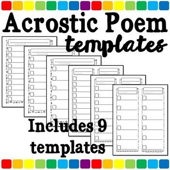 Are your students learning about Acrostic Poems? This no-prep pack can help! Includes 9 different Acrostic Poem templates to help inspire young writers. Each template is left blank for students to choose their own words. There are 10 letter, 8 letter, 6 letter, and 4 letter Acrostic Poem Template, Acrostic Poems, Poem Template, Acrostic Poem, The Wire, Poetry Books, Learning Resources, Teaching Math, Student Learning