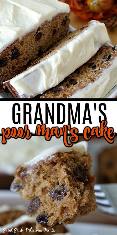 Grandma's Poor Man's Cake is a delicious and easy vintage cake recipe made using simple pantry ingredients and does not contain eggs. #vintagepoormanscake #easycakerecipe #cakerecipewithnoeggs #creamcheesefrosting #greatgrubdelicioustreats Easy Vintage Cake, Cake For Mens Birthday, Raisin Cake, Man Recipes, Pantry Ingredients, Mens Birthday, Simple Pantry, Vintage Cakes, Poor Man