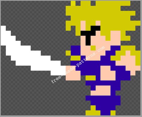 Final Fantasy VII NES Cloud free perler beads fuse beads pattern Teen Crafts, Beads Pattern, Beads Patterns, Fuse Bead Patterns, Beading Patterns Free, Fuse Beads, Final Fantasy Vii, Perler Bead Patterns, Crafts For Teens