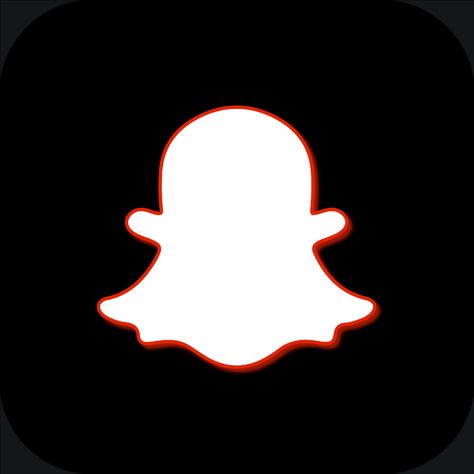 Snapchat Icon, App Icon, Snapchat, Black And Red, Red, Quick Saves, Black