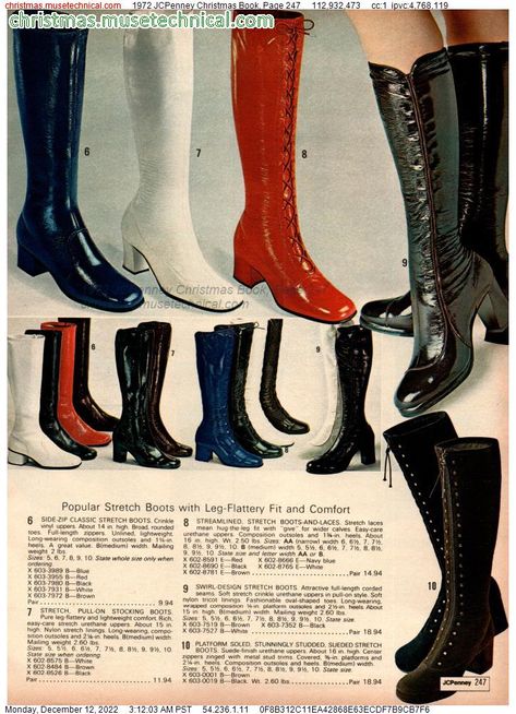 1970s Shoes, 70s Shoes, 70s Inspired Outfits, 60s And 70s Fashion, 70s Inspired Fashion, Fashion 1960s, Seventies Fashion, Evolution Of Fashion, Gogo Boots