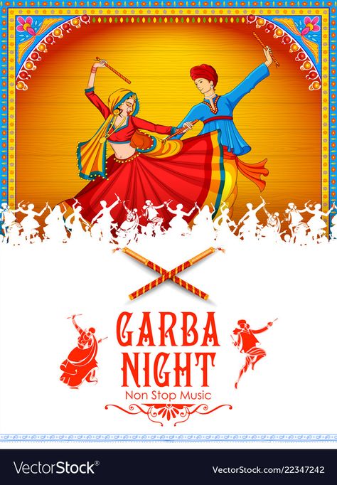 Illustration Of Couple, Garba Night, Festivals Of India, Couples Play, Png Images, Poster Design, Vector Free, Vector Images, Royalty Free