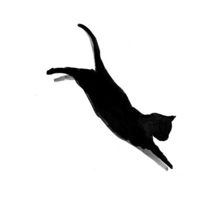 Laurie Rollitt The Black Cat, Black Cat Art, Cat Artwork, Cat Silhouette, White Cats, Cats Illustration, Cat Painting, Cat Illustration, Cat Tattoo