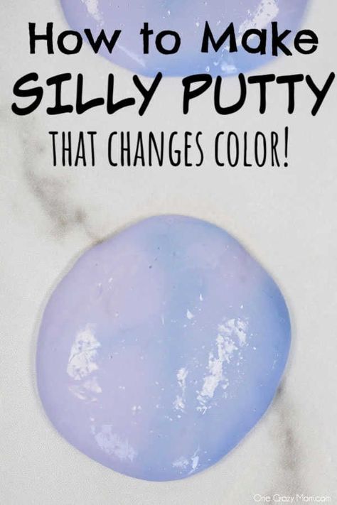 COLOR CHANGING SILLY PUTTY Silly Putty Recipe, How To Make Floam, Putty Recipe, How To Make Glue, Homemade Mod Podge, Homemade Face Paints, Homemade Playdough Recipe, Homemade Bubbles, Homemade Paint