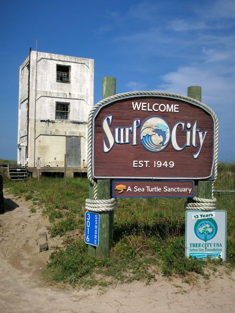 Surf City, Topsail Is, North Carolina. Great place to look for fossilized shark's teeth. Top Sail Beach Nc, Surf City North Carolina, Bestie Trip, Topsail Island Nc, Turtle Sanctuary, Tuscan Art, Surf City Nc, Beach Collage, Beach House Aesthetic