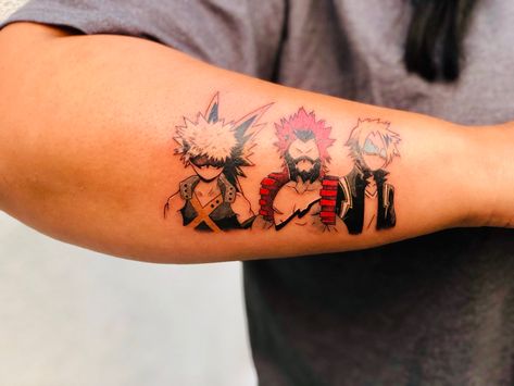 Denki Kaminari Tattoo, Subtle Mha Tattoos, Kirishima Tattoo Ideas, Kirishima Quirk, Kirishima Tattoo, My Hero Academia Tattoos, Bakugo Tattoo Ideas, Mha Tattoos Simple, Bakugou Tattoo