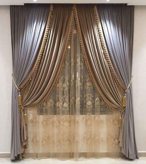 20+ Luxury Curtains For Living Room With Modern Touch Bedroom Curtains With Blinds, Curtain Designs For Bedroom, Curtains Living Room Modern, Curtain Styles, Plain Curtains, The Curtains, Living Room Decor Curtains, Luxury Curtains, Elegant Curtains