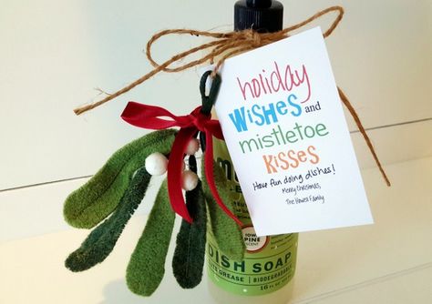 Great Christmas Neighbor Gift Idea | Mrs. Meyers Pine Scented Dish Soap | Aromatherapy While Doing Dishes! Neighbor Christmas Gifts Soap, Mrs Meyers Gift Idea, Neighbor Christmas Gifts Dish Soap, Meyers Soap Christmas Gift, Dish Soap Gift Ideas, Mrs Meyers Christmas Gift, Unique Homemade Gifts, Ministry Gifts, Soap Christmas