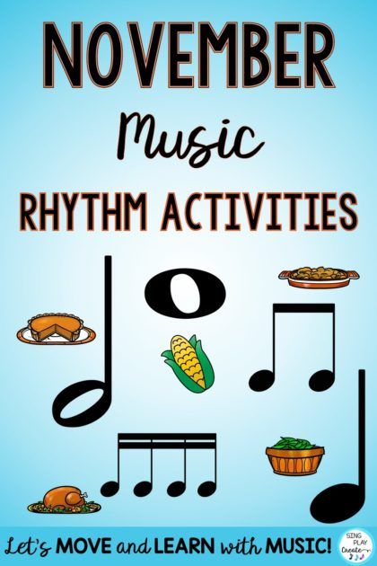 Thanksgiving Music Lessons, Thanksgiving Music Activities, Music Rhythm Activities, Thanksgiving Themes, Orff Lessons, Autumn Music, Elementary Music Activities, Thanksgiving Music, Music Education Games