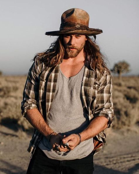 Best Hats For Men, Cowboy Hat Hair, Brock Ohurn, Brock O Hurn, Country Man, Country Men, Wearing A Hat, Popular Hairstyles, Long Hair Styles Men