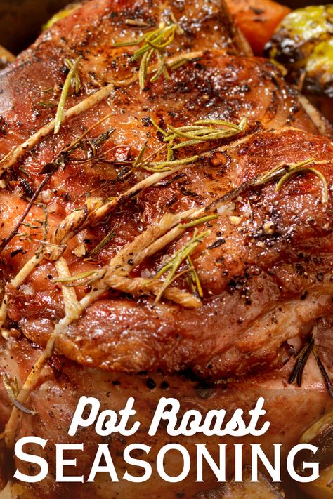 A mouthwatering pot roast beef that's been rubbed with the most delicious dry rub made from a homemade pot roast seasoning mix! This simple mix of common ingredients can transform a cut of meat into something extraordinary. #potroastseasoning Pot Roast In Oven Bag, Beef Roast Seasoning Recipe, Pot Roast Marinade, Pot Roast Seasoning Recipe, Roast Seasoning Recipe, Crockpot Roast Beef Recipes, Homemade Pot Roast, Roast Beef Seasoning, Roast Seasoning