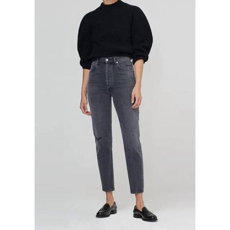 Citizens Of Humanity Jeans, Waist Jeans, Citizens Of Humanity, Slim Jeans, High Jeans, High Waist Jeans, Stretch Denim, Mom Jeans, Black And Grey