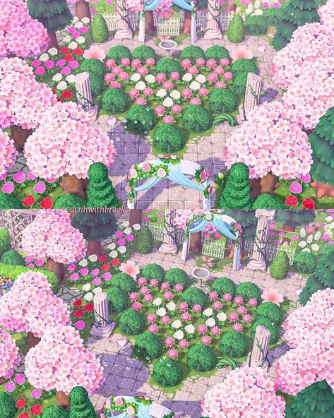 Acnh Island Ideas, Fairy Island, Heart Garden, Pink Island, Instagram Heart, Animal Crossing Wild World, Island Theme, Animal Crossing Villagers, Garden Animals