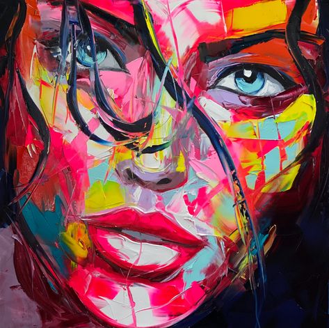 2021 on Behance Surgeon Office, Francoise Nielly, Françoise Nielly, Paint Face, Abstract Portrait Painting, Modern Graphic Art, Beautiful Abstract Art, Abstract Face Art, Graffiti Painting