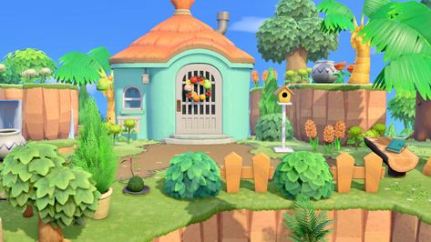 Green House Animal Crossing New Horizon, Audie Acnh House, Animal Crossing Eloise House, Audie Animal Crossing House, Flora House Animal Crossing, Fauna Animal Crossing House, Forest Core, Yard Design, Animal Crossing