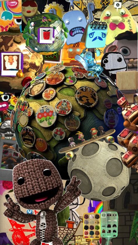 #littlebigplanet Iphone Background Inspiration, 2000s Wallpaper, Little Big Planet, 2013 Swag Era, Nostalgia Aesthetic, Planets Wallpaper, Iphone App Layout, Ap Art, Silly Pictures